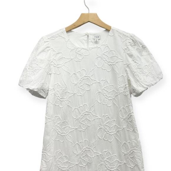 J.Crew Factory Eyelet Puff-sleeve Mini Dress in White CI022 size 6 NWT - Picture 3 of 6